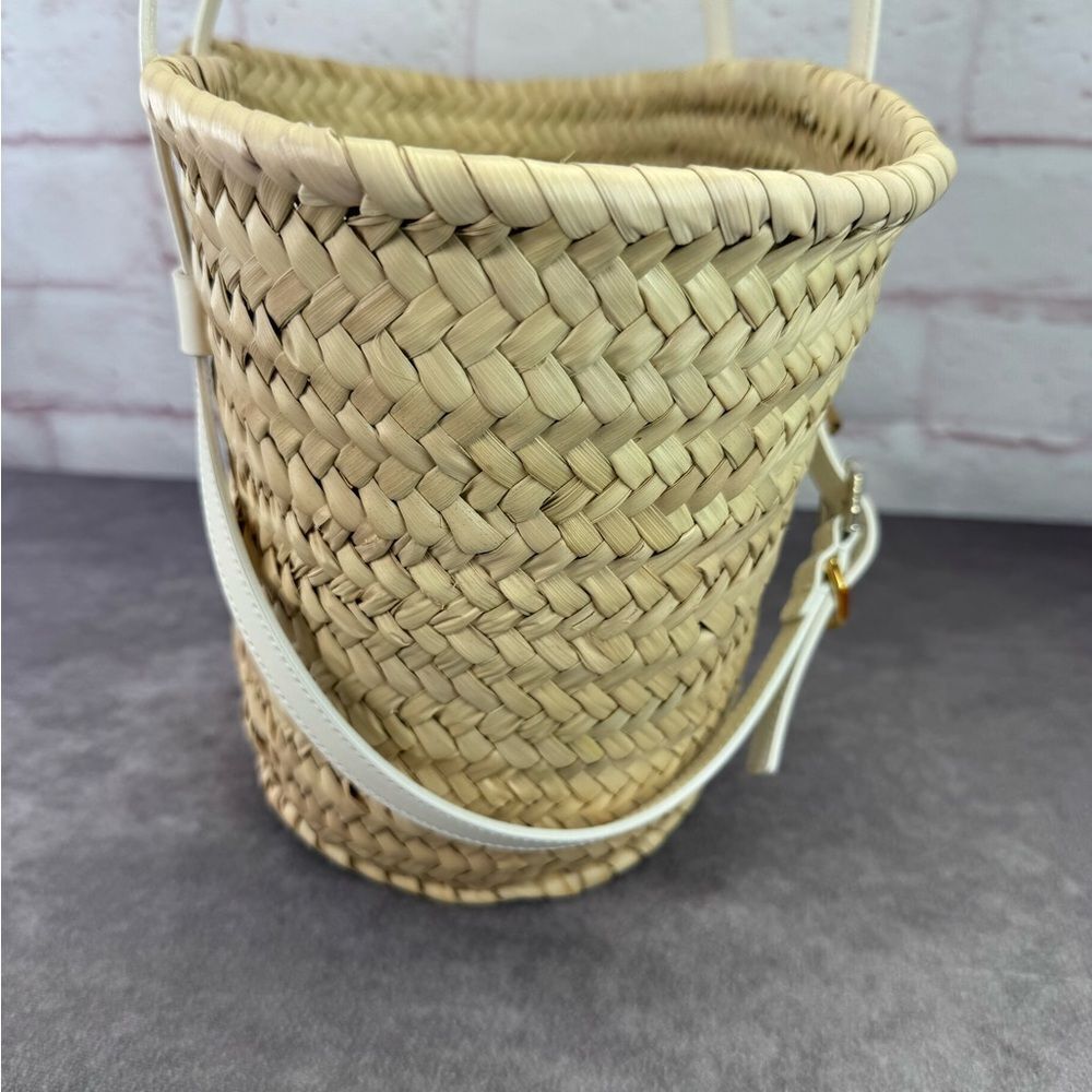 Givenchy Raffia Straw Beige White Women Bucket Summer Bag - Picture 5 of 12